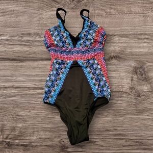 Miracle Brands Women's One-Piece Colorful Swimsuit, Medium (8-10), NWOT